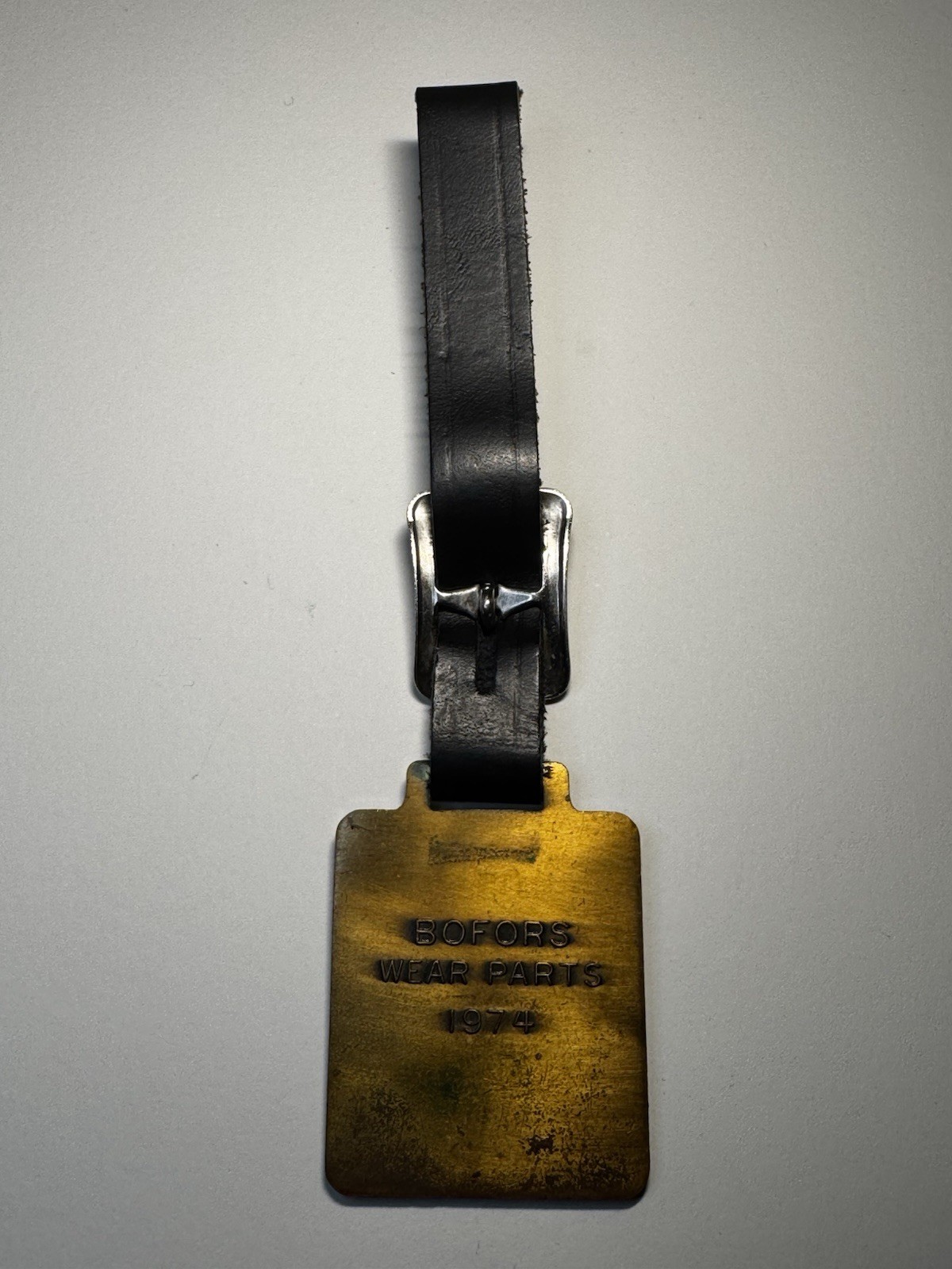 Vintage BOFORS Watch Fob With Leather Strap