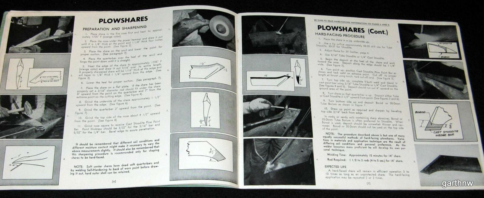 STOODY 1955 HANDBOOK FOR HARD-FACING FARMING EQUIPMENT PLOWS KNIVES HORSESHOES +