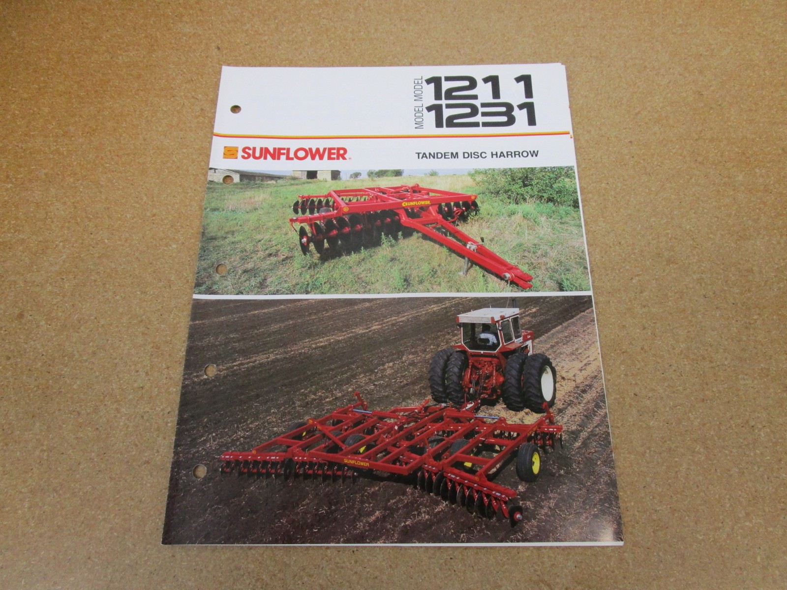 1980’s Sunflower Disc Harrow 1211 disk tillage sales brochure 6pg ORIGINAL farm