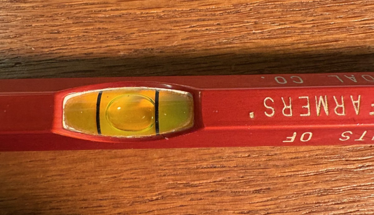 Vintage Stevens Level,5.25″, Fisher Farmers Grain & Coal,Adv.Excellent