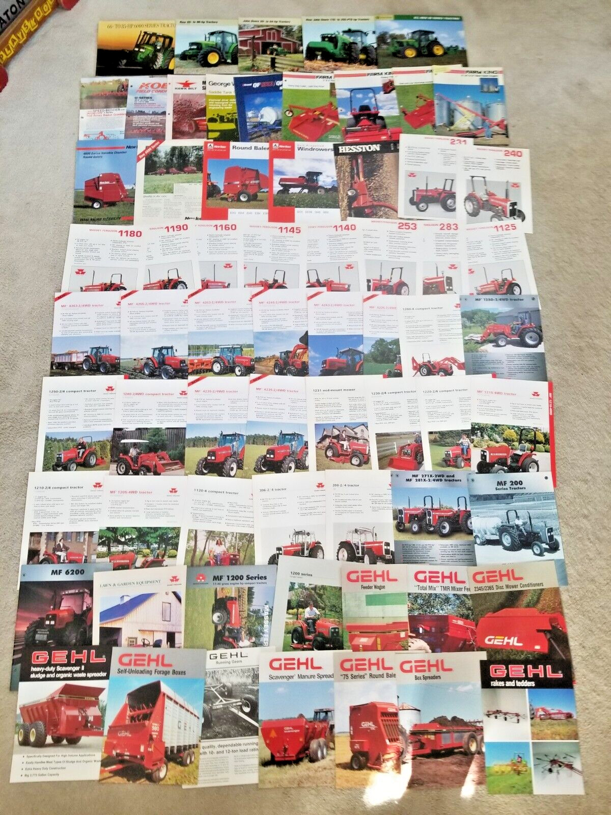 10 Pounds Of Tractor and Implement Brochures/Spec Sheets – 150+ 1980’s and Up