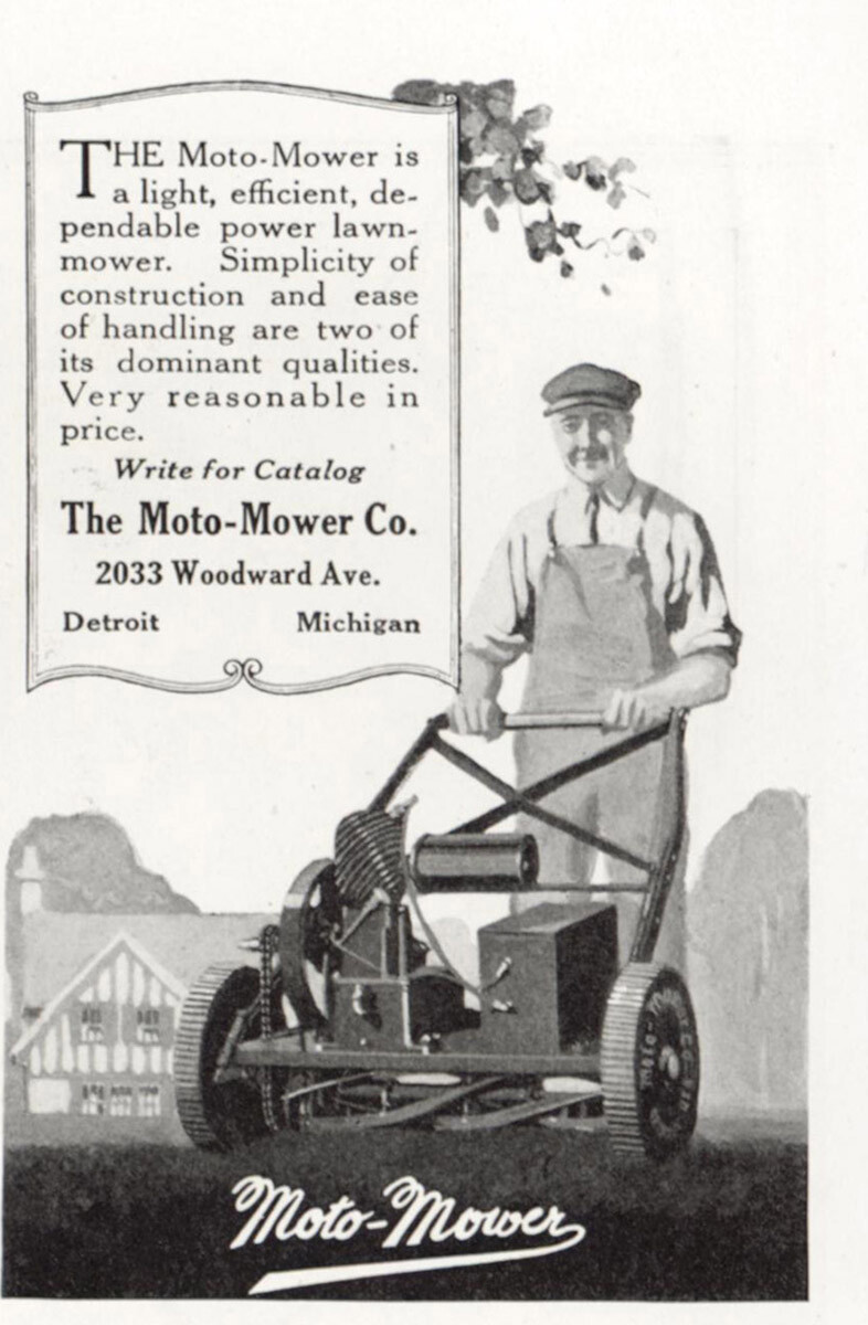 1921 Moto Mower: Light Efficient Dependable Vintage Print Ad
