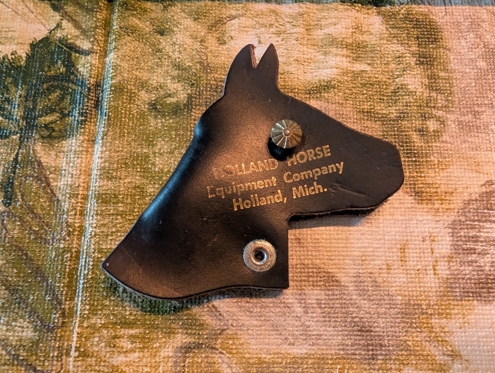 RARE Leather Key Holder Holland Horse Equipment Co Horse Head Holland, MI Mich