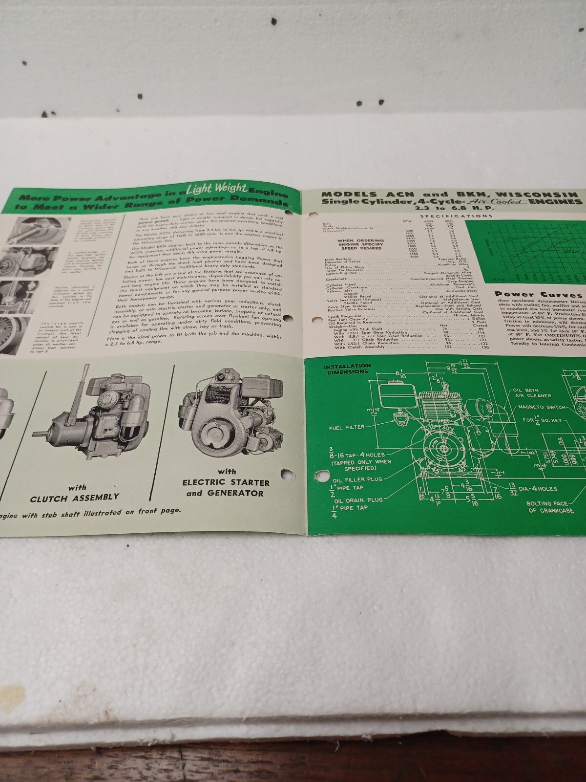 Wisconsin Heavy-Duty Air-Cooled Engines Brochure Model ACN BKN