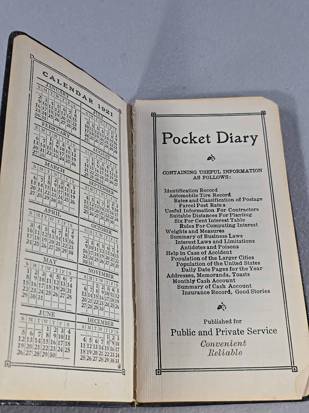 Keystone Steel & Wire Co Peoria Illinois Pocket Diary Advertising Notebook 1921