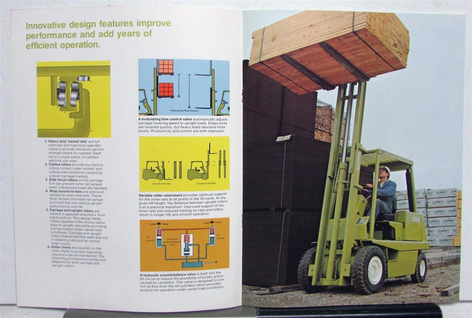1976 Clark 300 Series Pneumatic Tire Truck Specs Construction Sales Brochure