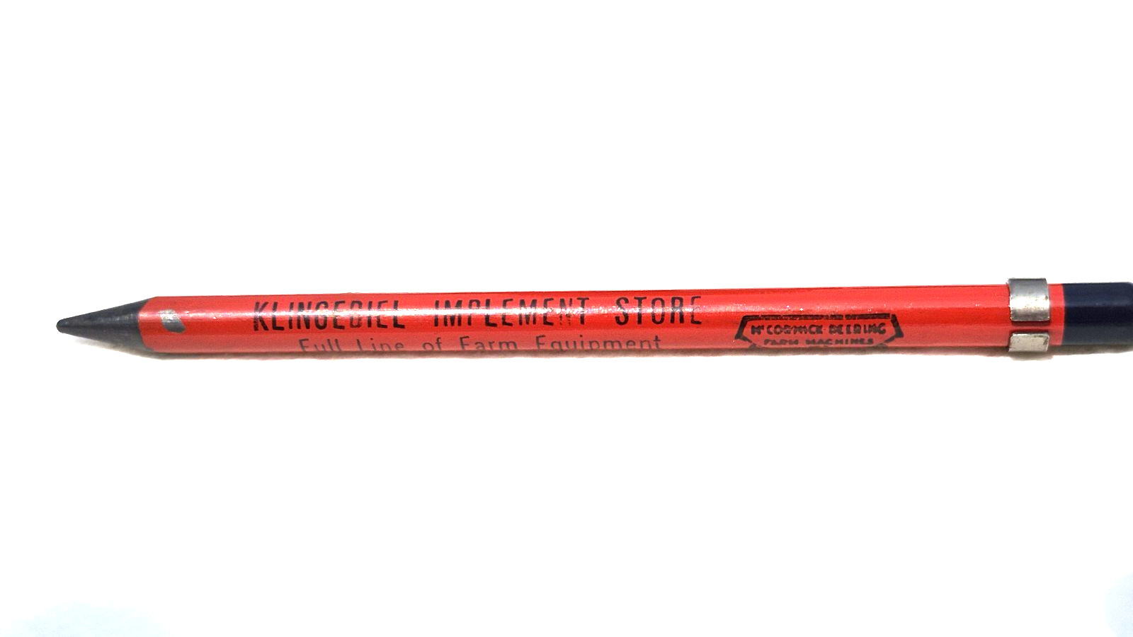 “MCCORMICK-DEERING*Klingeriel Implement Store*Alton, ILL.” SOLID GRAPHITE Pencil