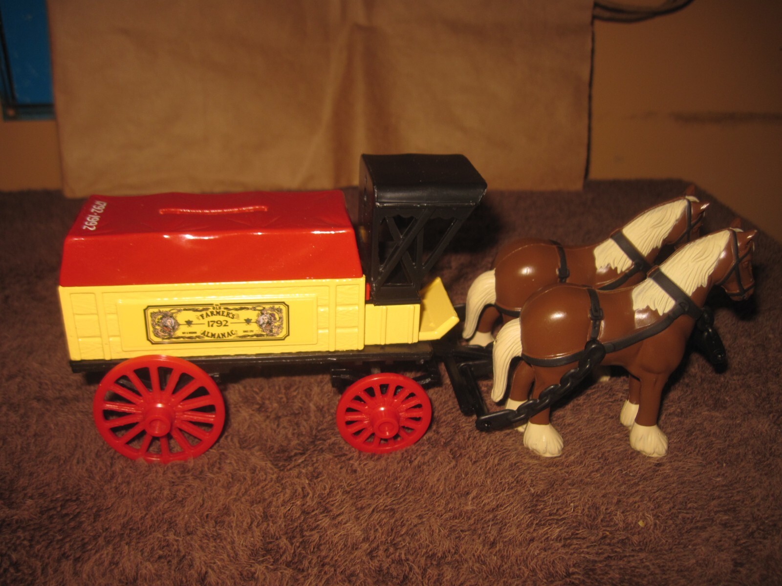 ERTL Farmer’s Almanac Horse and Delivery Wagon, Very Good Condition