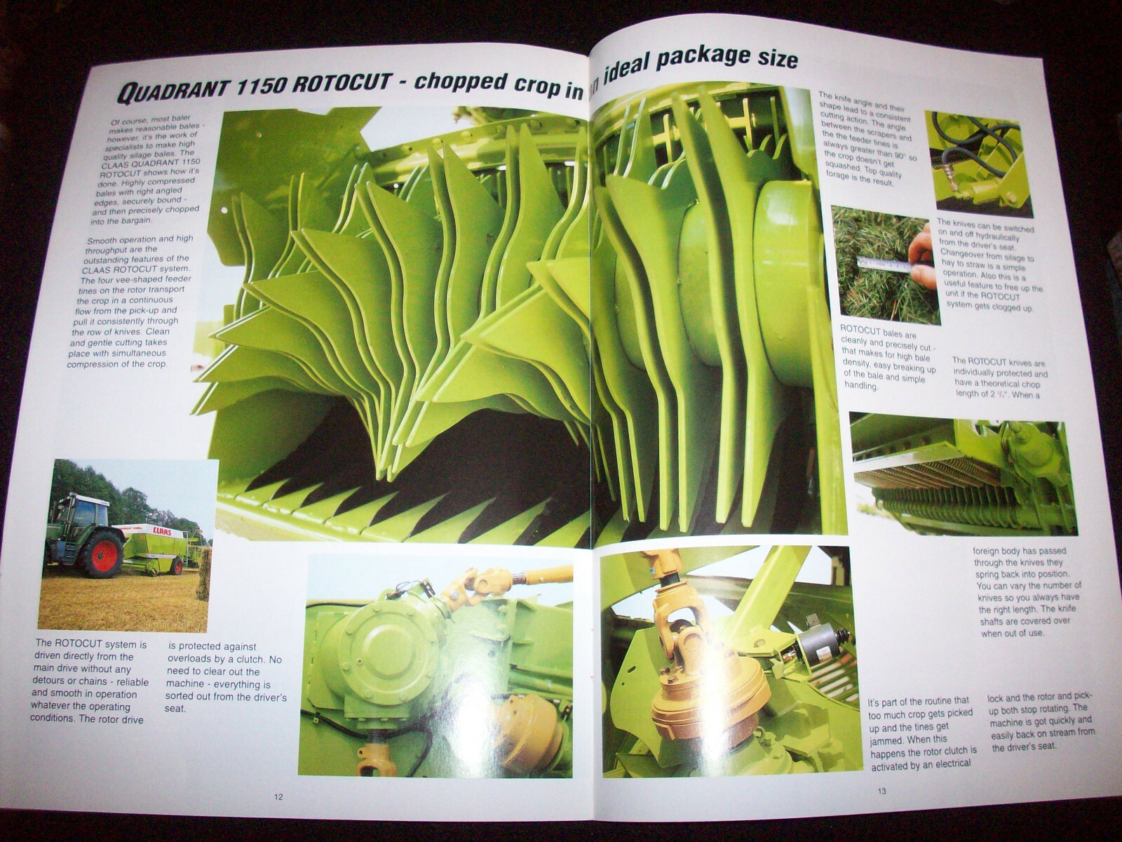 Claas Square Hay Baler Advertising Brochure Quadrant 1150 1150 Roto Cut