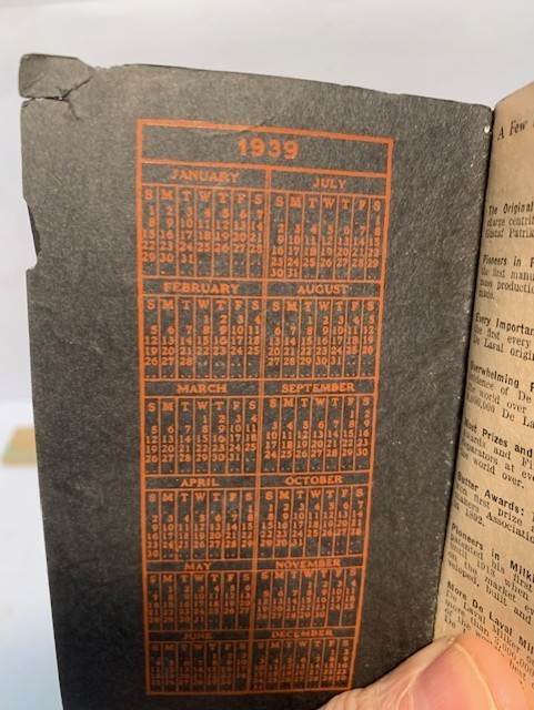 1939 DELAVAL DIARY & FARMERS POCKET HANDBOOK USEFUL INFO 148 PAGES 4.75’X2.75”.
