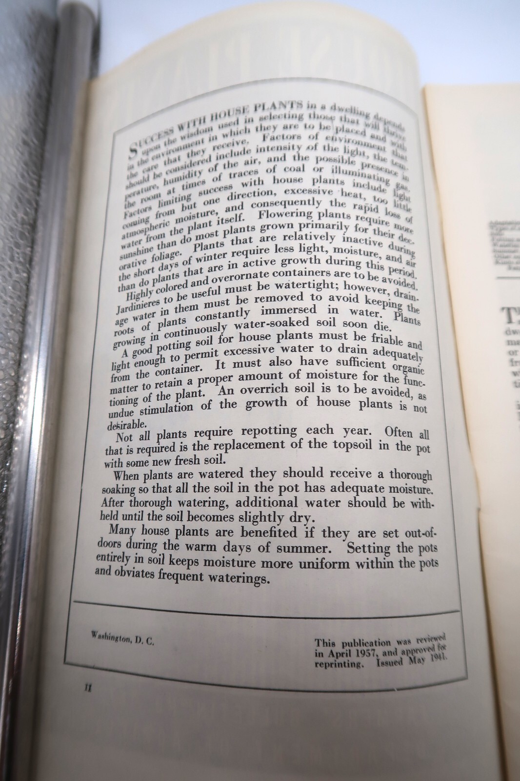 1941 USDA Farmers’ Bulletin No. 1872 House Plants Ephemera Furman Lloyd Mulford