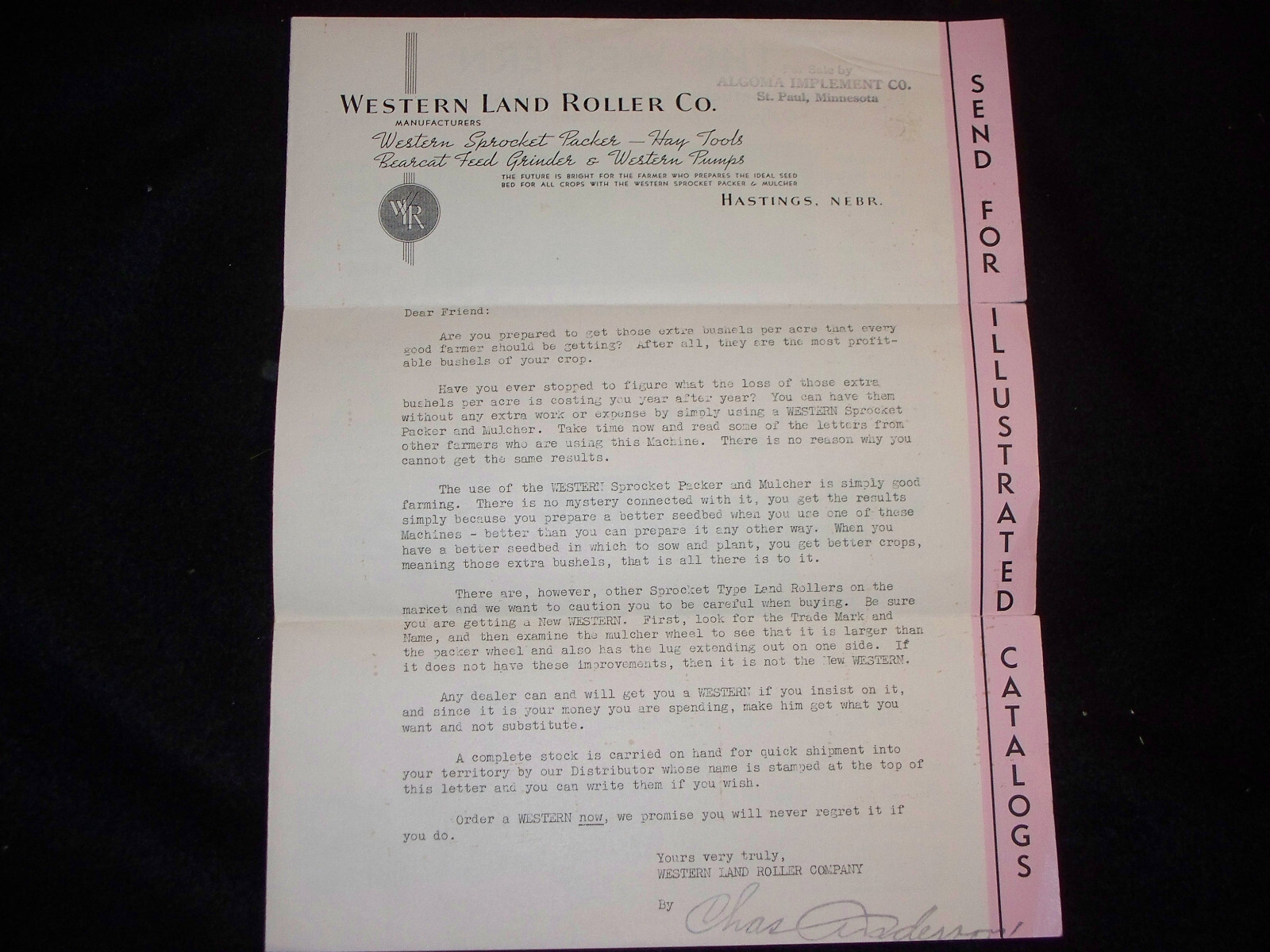 1930’s Western Land Roller Company Brochure Bear-Cat Grinder Packer Mulcher