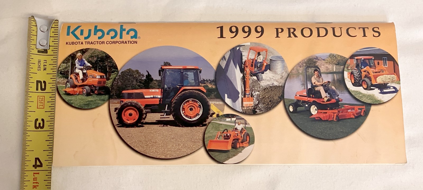 Kubota 1999 Products 48 pages Page Literature Guide 9″ x 4″ *STAINED*