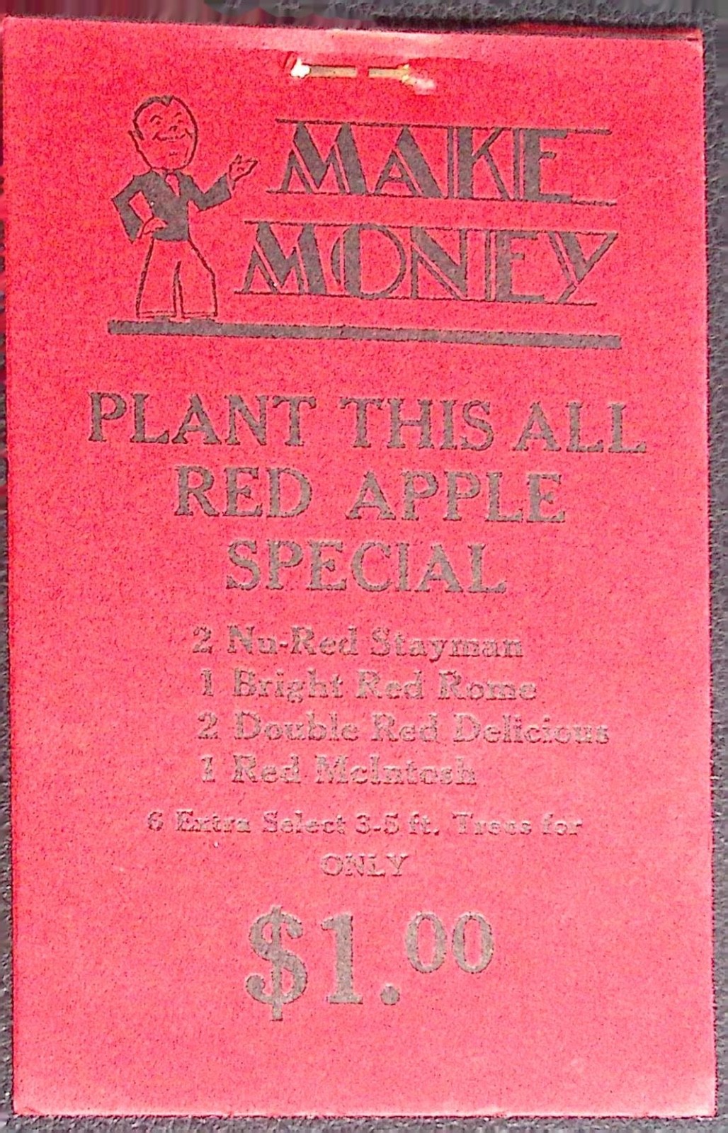 Vintage Worleys Nurseries York Springs PA Red Apple Special Tree Order Packet