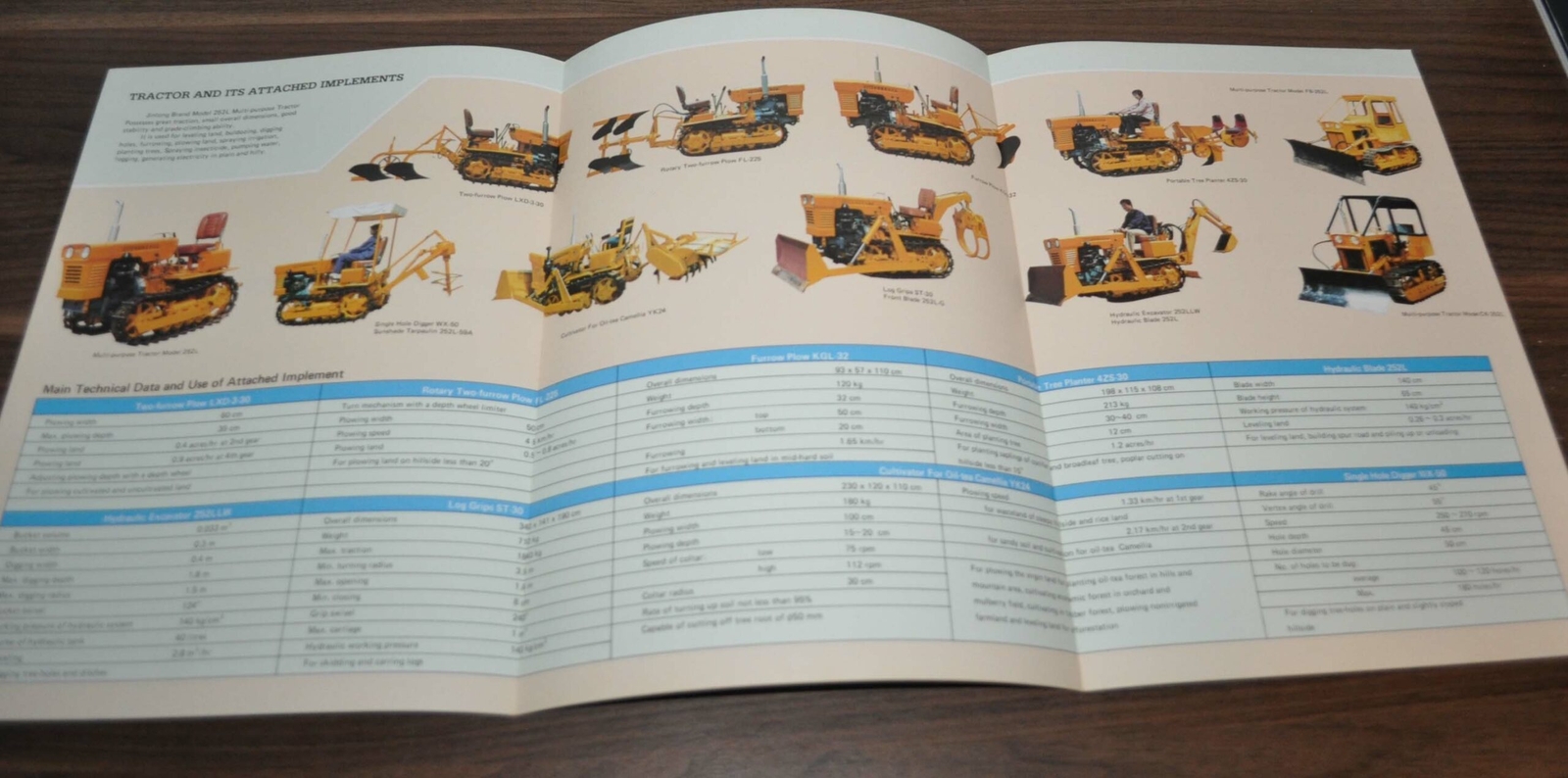 Jinlong Crawler Tractor China Specification Brochure Prospekt