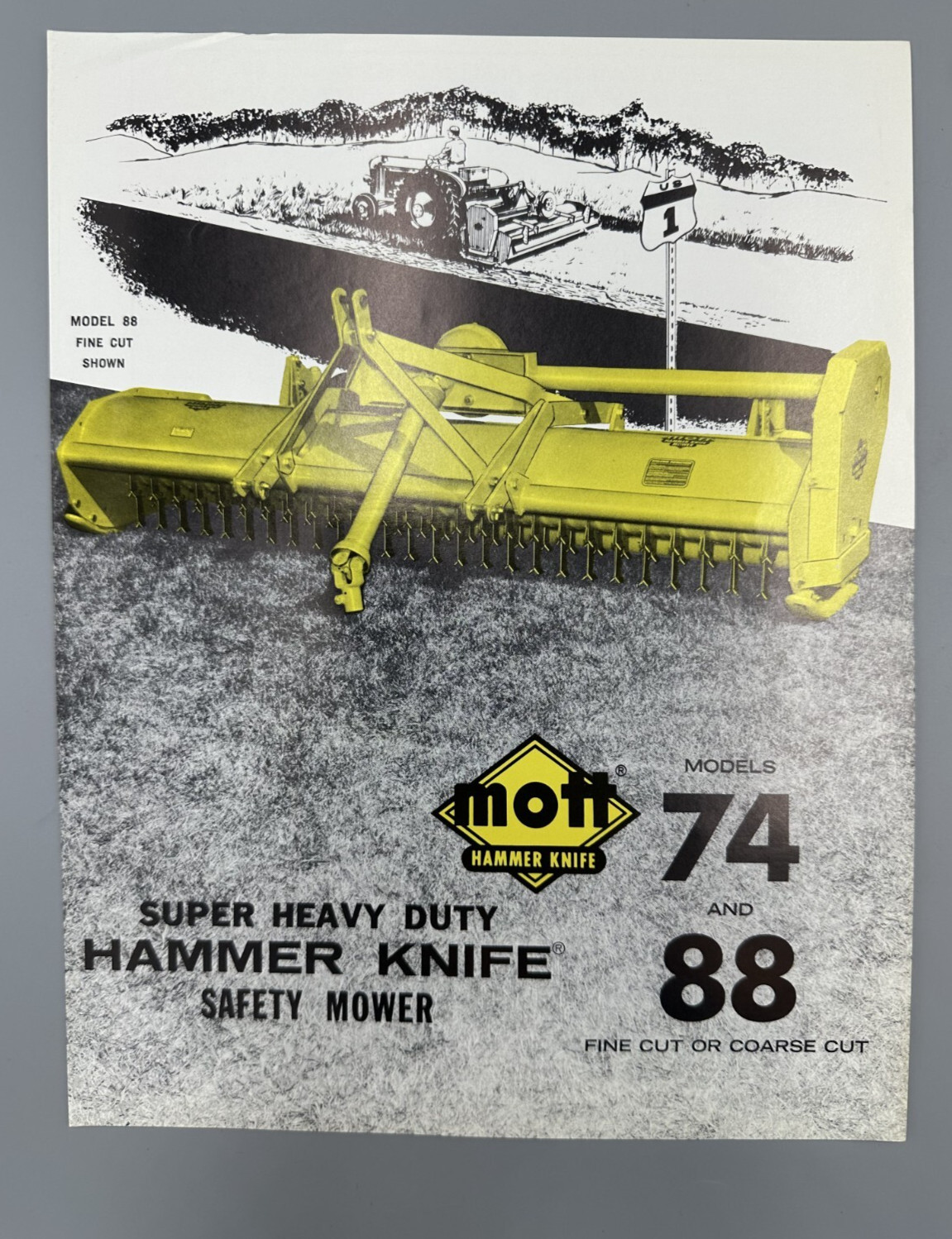 1970s MOTT Hammer Knife MOWERS Farm Advertising Vintage