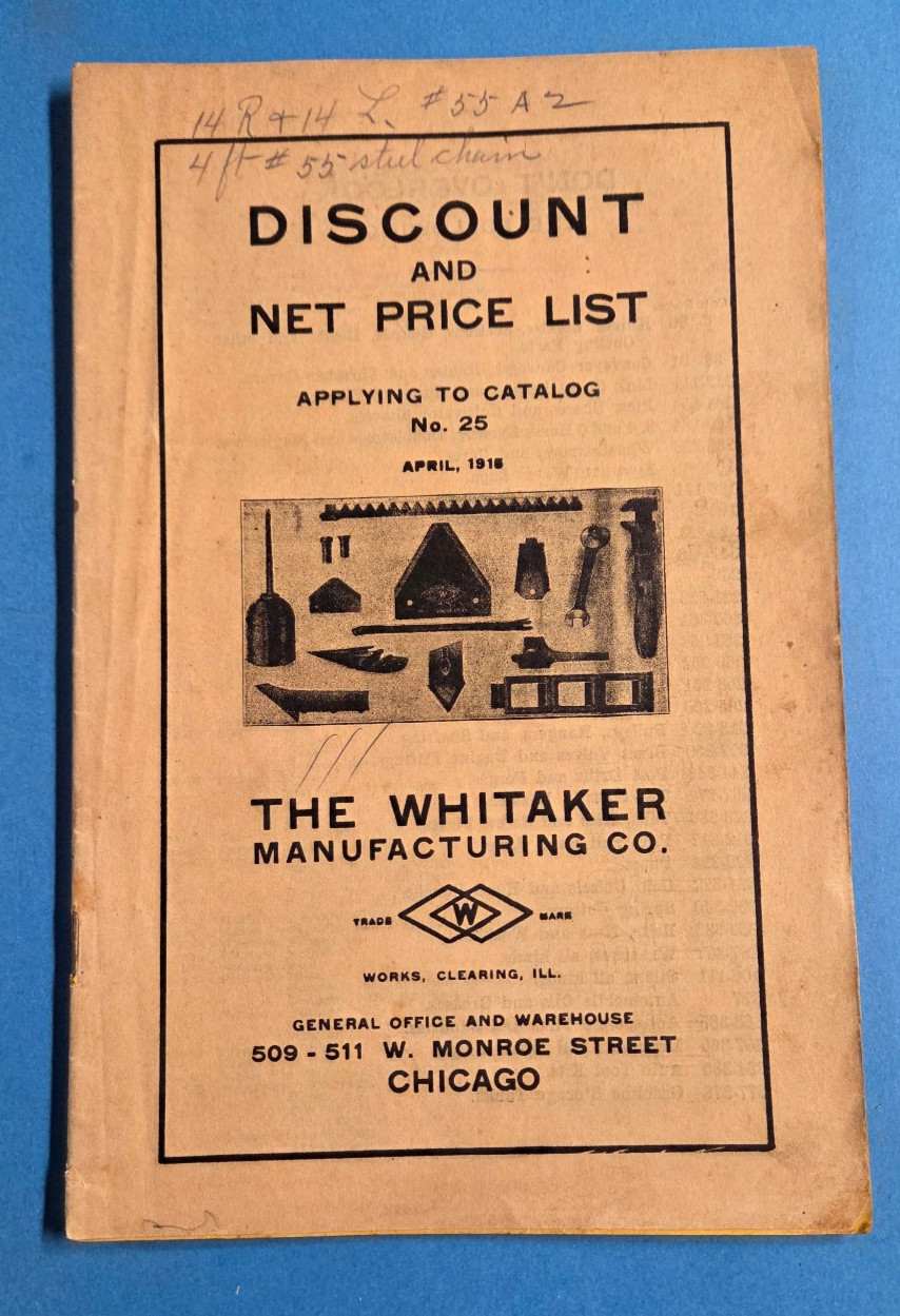 Whitaker Farm Auto Tractor Supply Catalog 1915