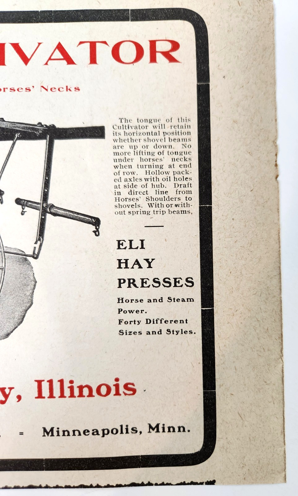 Collins Plow Quincy Illinois Farm Farming Equipment Ad Antique 1903 Clipping