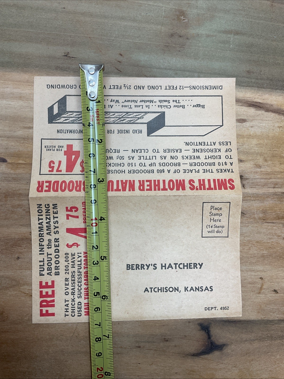 1940s Berry Bros Hatchery Post card Order Form Smiths Mother Nature Brooder B26