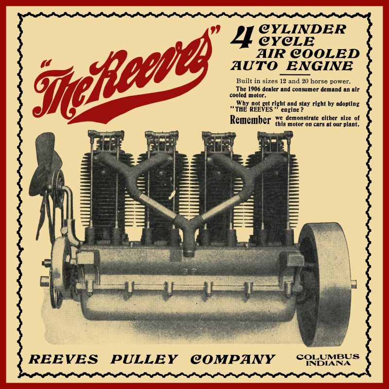 1905 Reeves Pulley Co. Columbus, IN NEW Metal Sign 28″ Square USA STEEL 6 lbs.