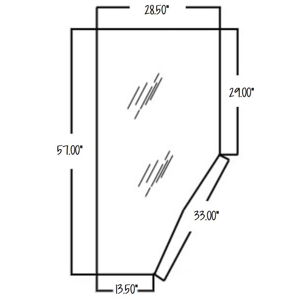 3G710-70770 LH Cab Door Glass Fits Kubota M8200 M9000 M95S