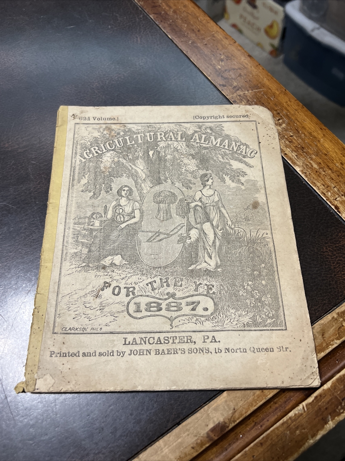 HTF 1887 Lancaster Pa Almanac J. Baer’s & Sons Booksellers
