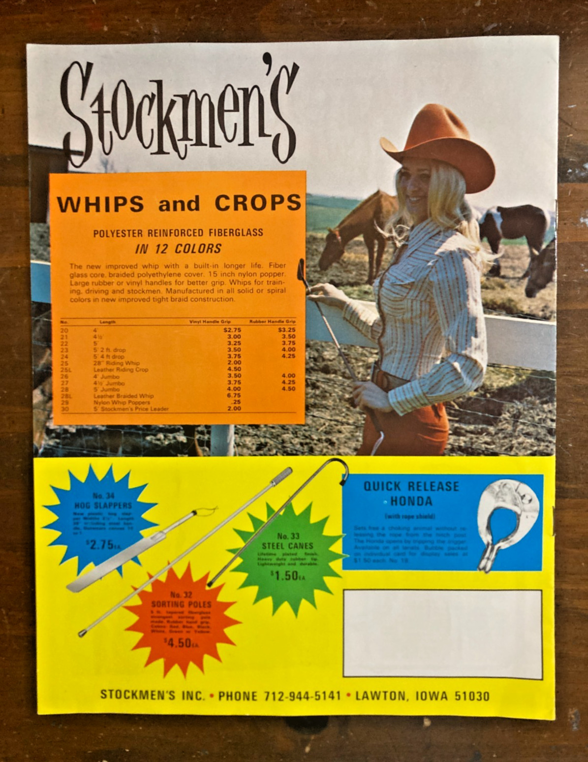 Vtg. Stockmen’s Inc. Full-Color Western Catalog c.1970 – Cowgirl Whips Halters