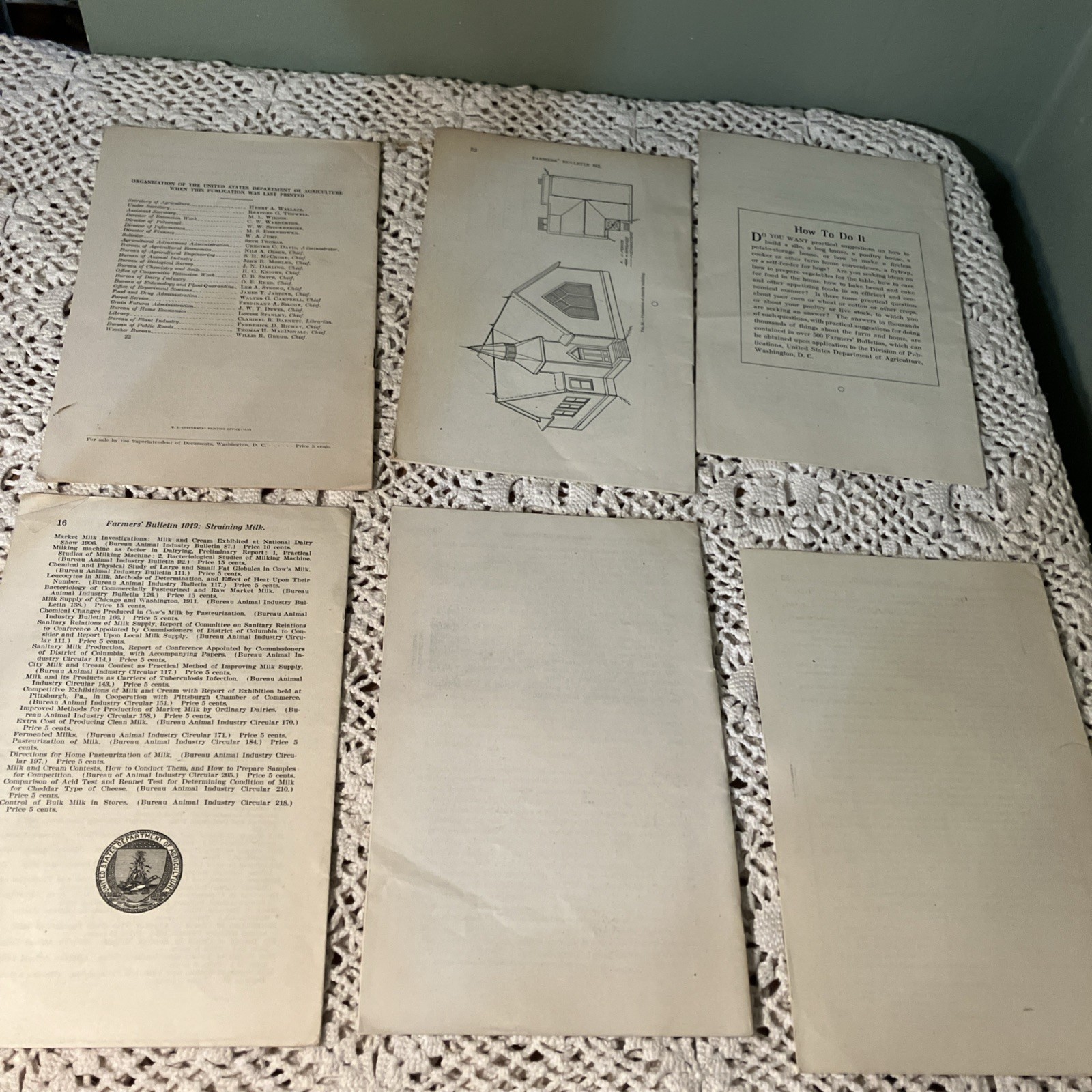 Department of Agriculture Antique 1919 & 20’s Bulletin’s Pamphlet’s Lot 6-B