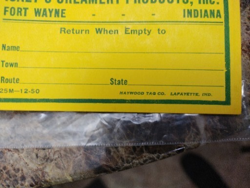 Vtg Isaly’s Creamery Products Fort Wayne IN Ice Cream Tag Milk Route Rare PA
