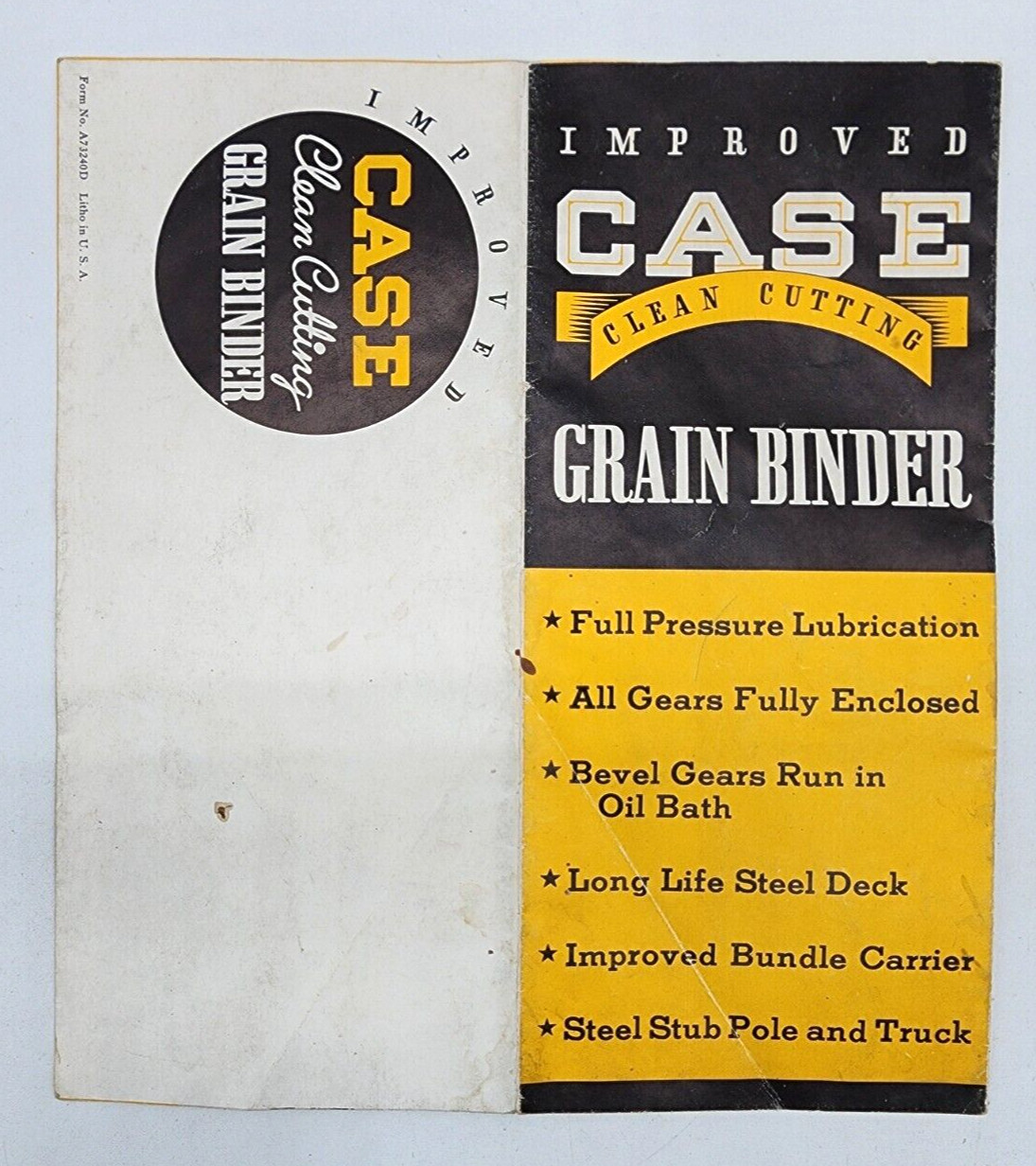 J. I. Case Co Improved Grain Binder Sales Salesman Brochures Fold Out Vintage