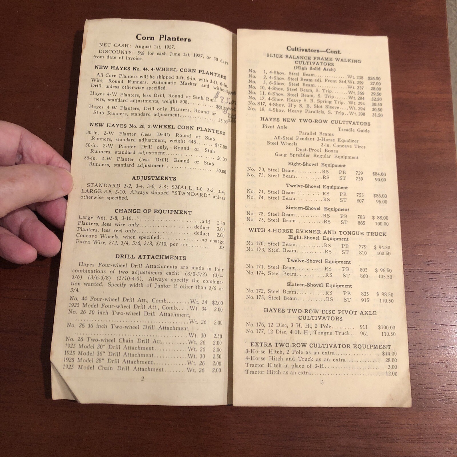 1926 HAYES FARMS TOOLS Dealer’s Price List No 56 ~ Pump ~ Galva, IL ~ AUTHENTIC!