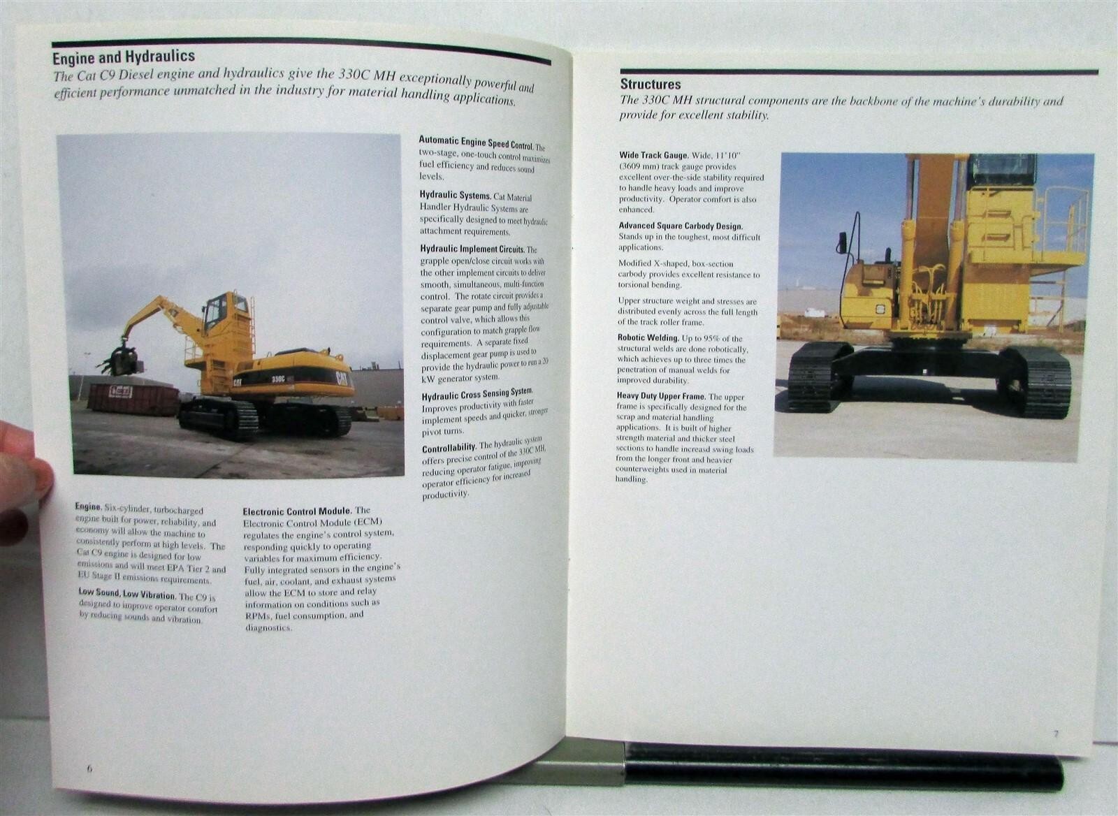 2003 Caterpillar 330C MH Material Handler Specs Construction Sales Brochure