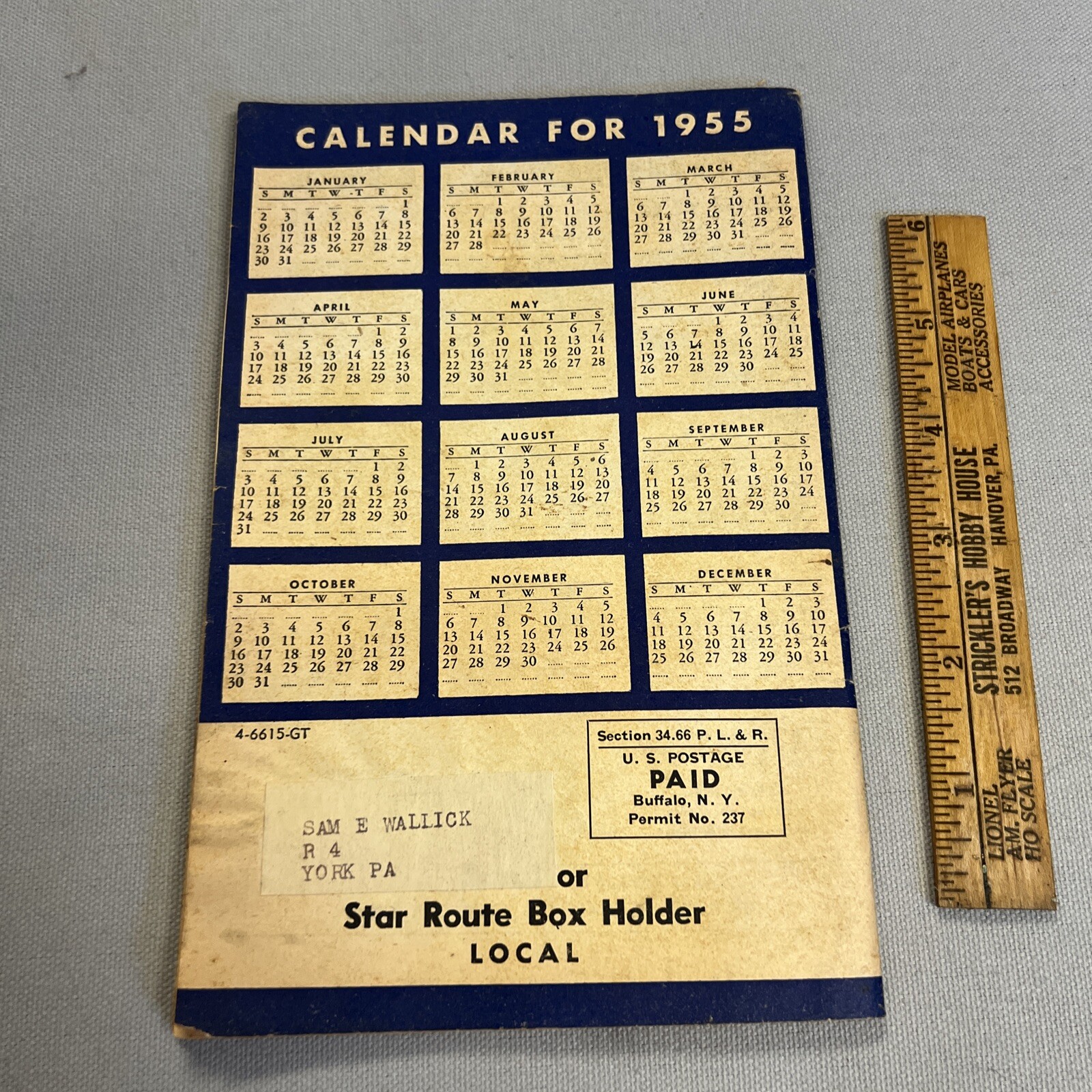 Vintage 1955 B.F. Goodrich Farmers Almanac Singer Bros. York Pa