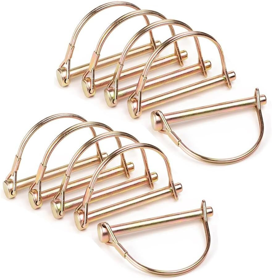 10 Pack 1/4X4 Inch Trailer Coupler Pin Set, Heavy Duty Locking Pin Secure Towing