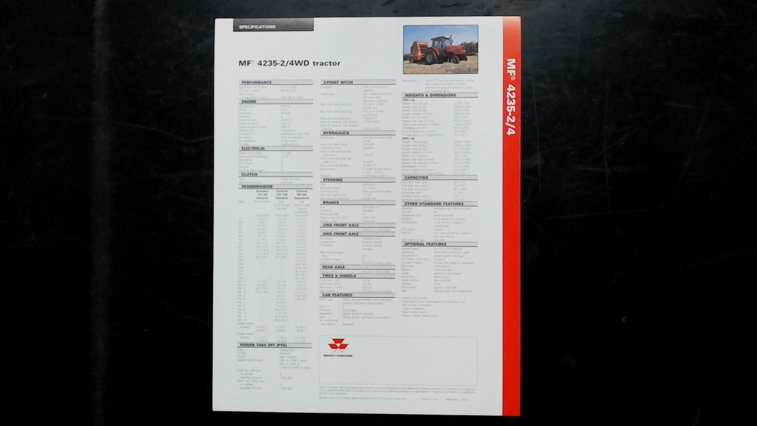 Massey Ferguson MF 4235-2/4WD Tractor Brochure Vintage Agricultural