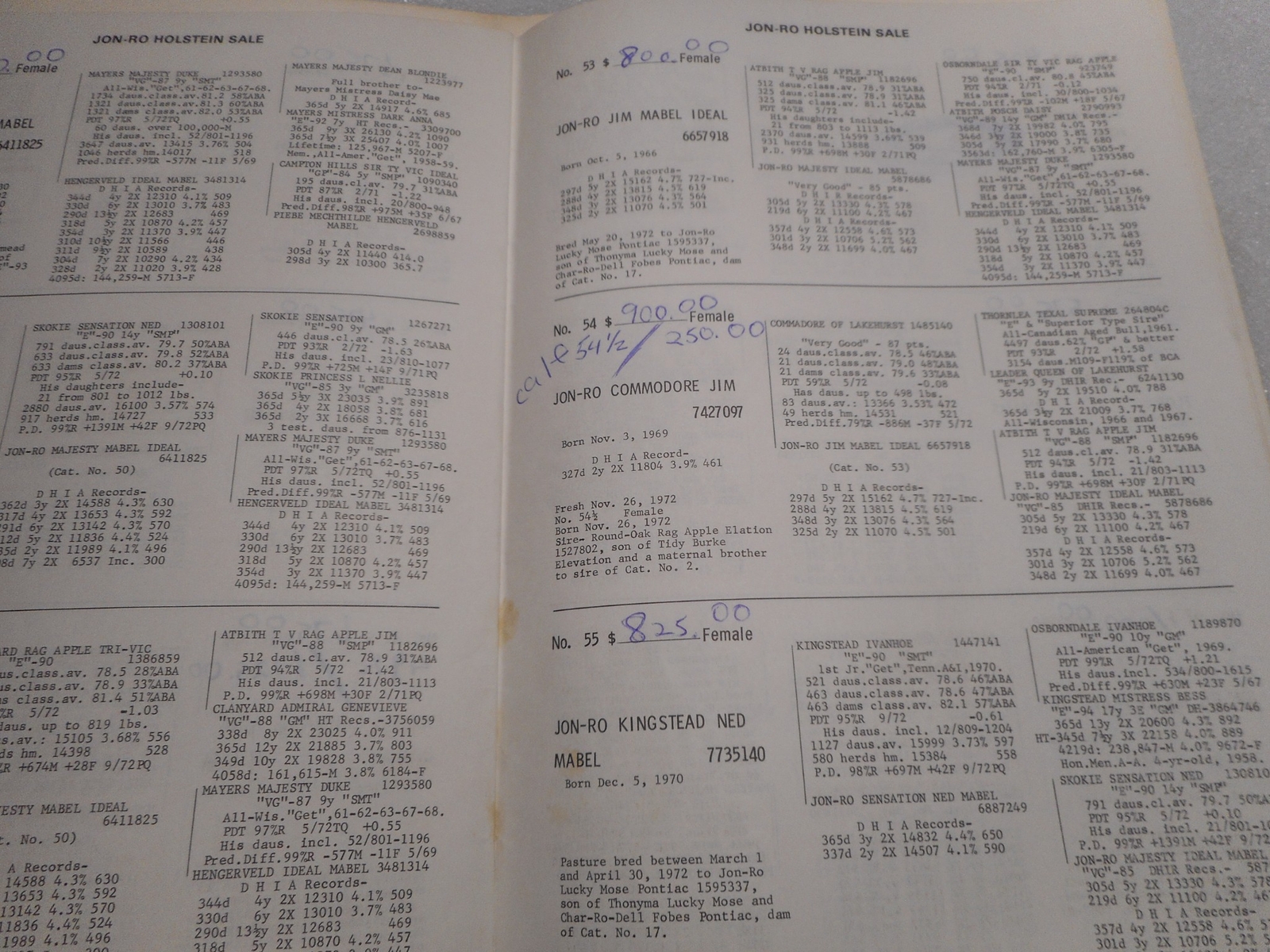 1973 St Charles Illinois Robert Johnsen Holstein Cattle Farm Sale Catalog