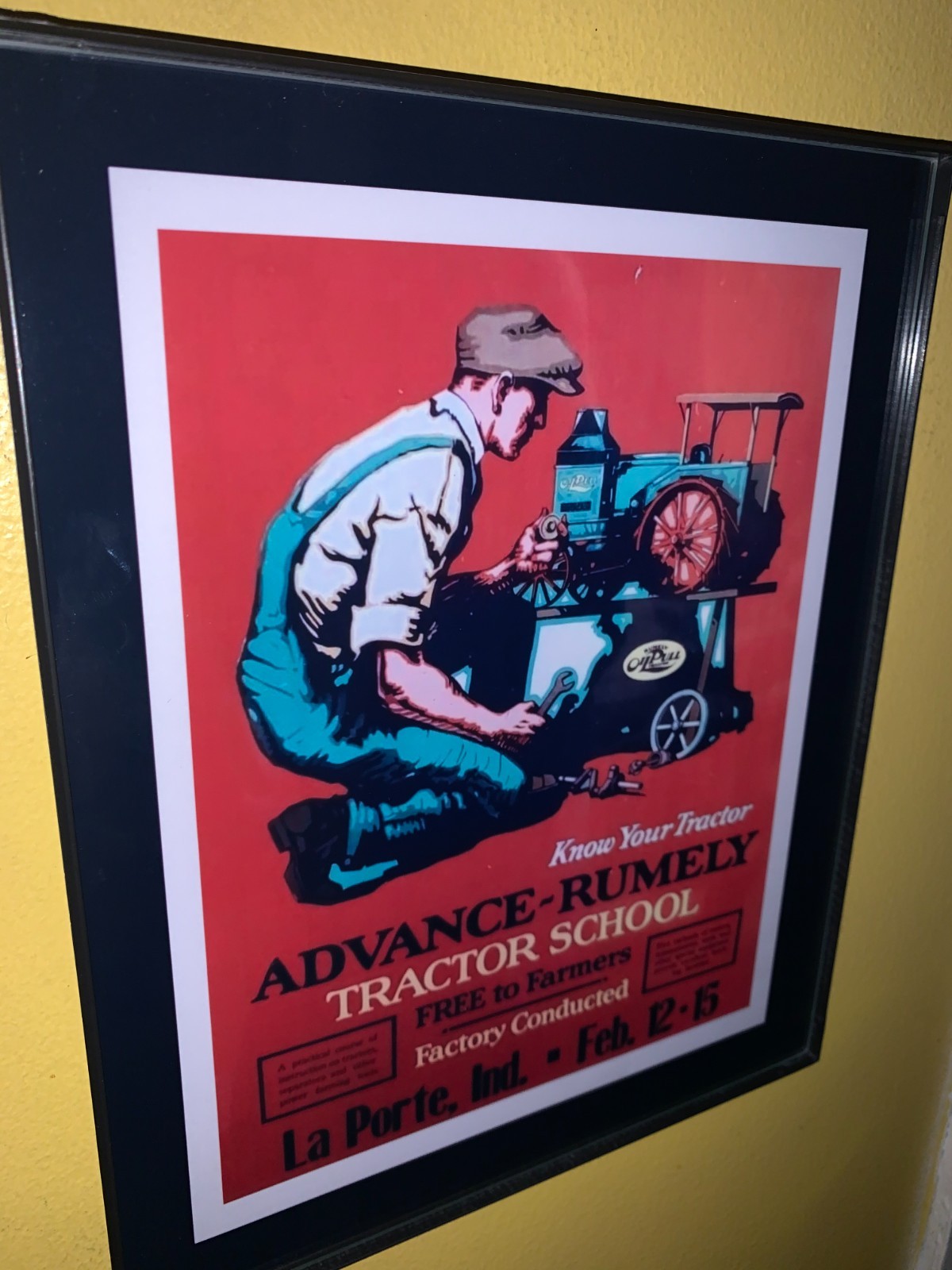 Rumely Farm Tractor School Garage Man Cave Advertising Sign