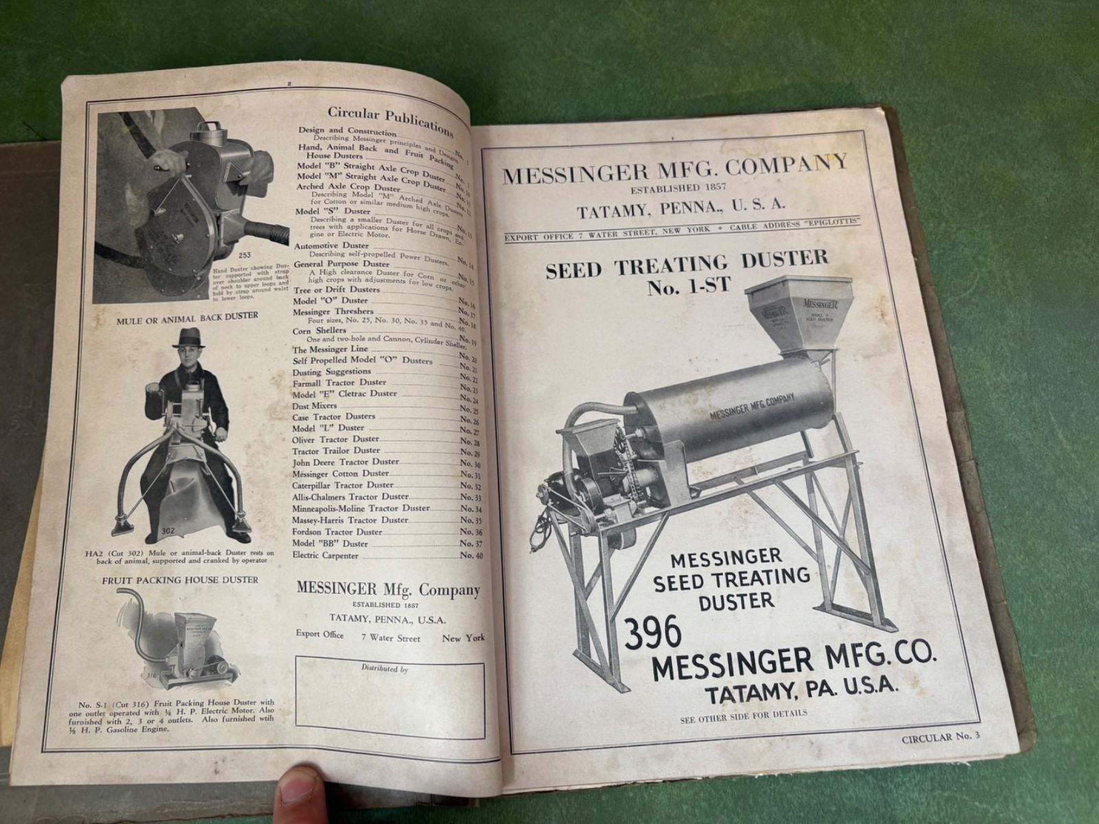 1939 Messinger Farm Machinery Manufacturing Dealer Sales Catalog Tatamy,Pa