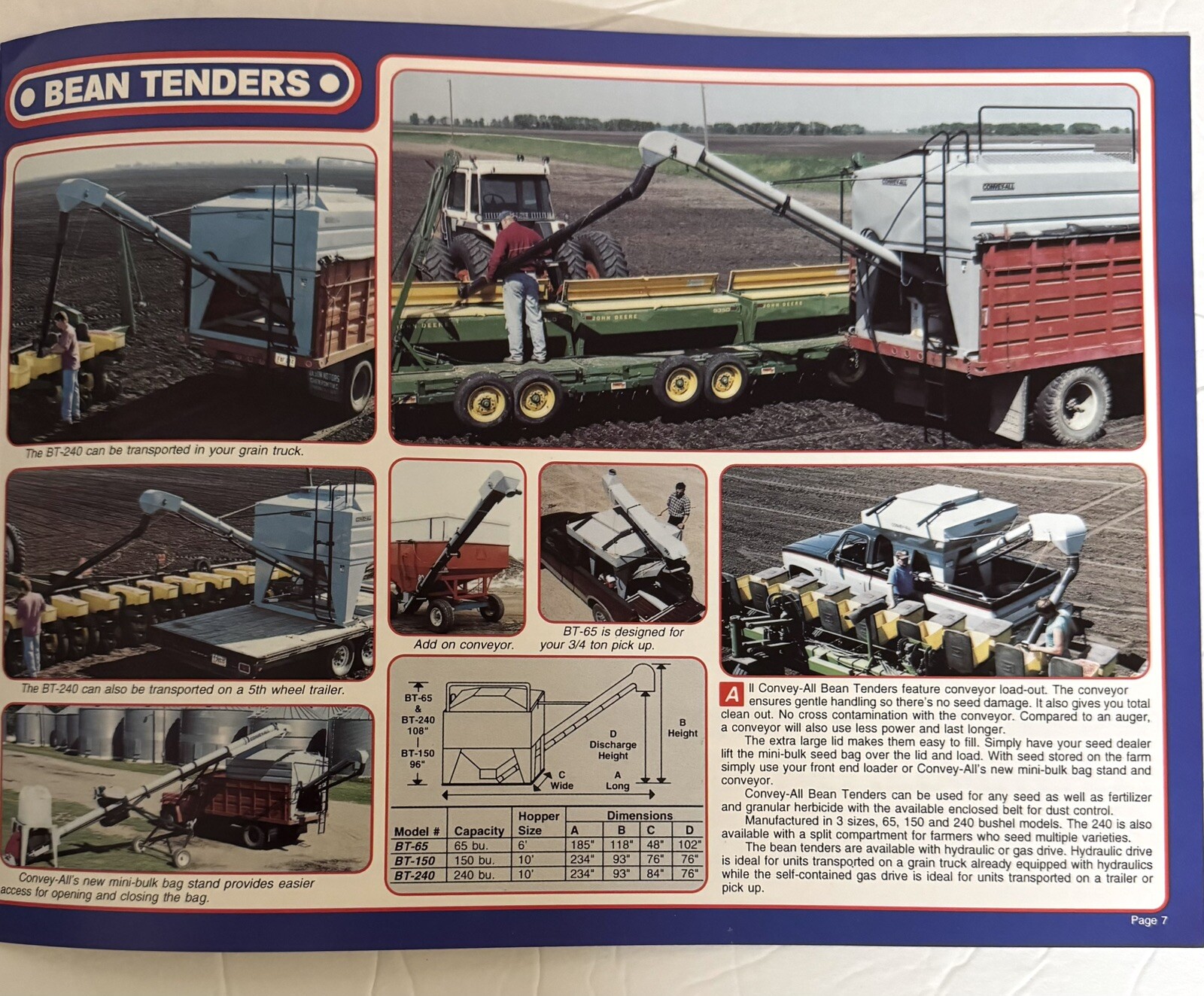 Vintage 1990’s Agricultural Farm Equipment Convey-All Product Catalog Tenders