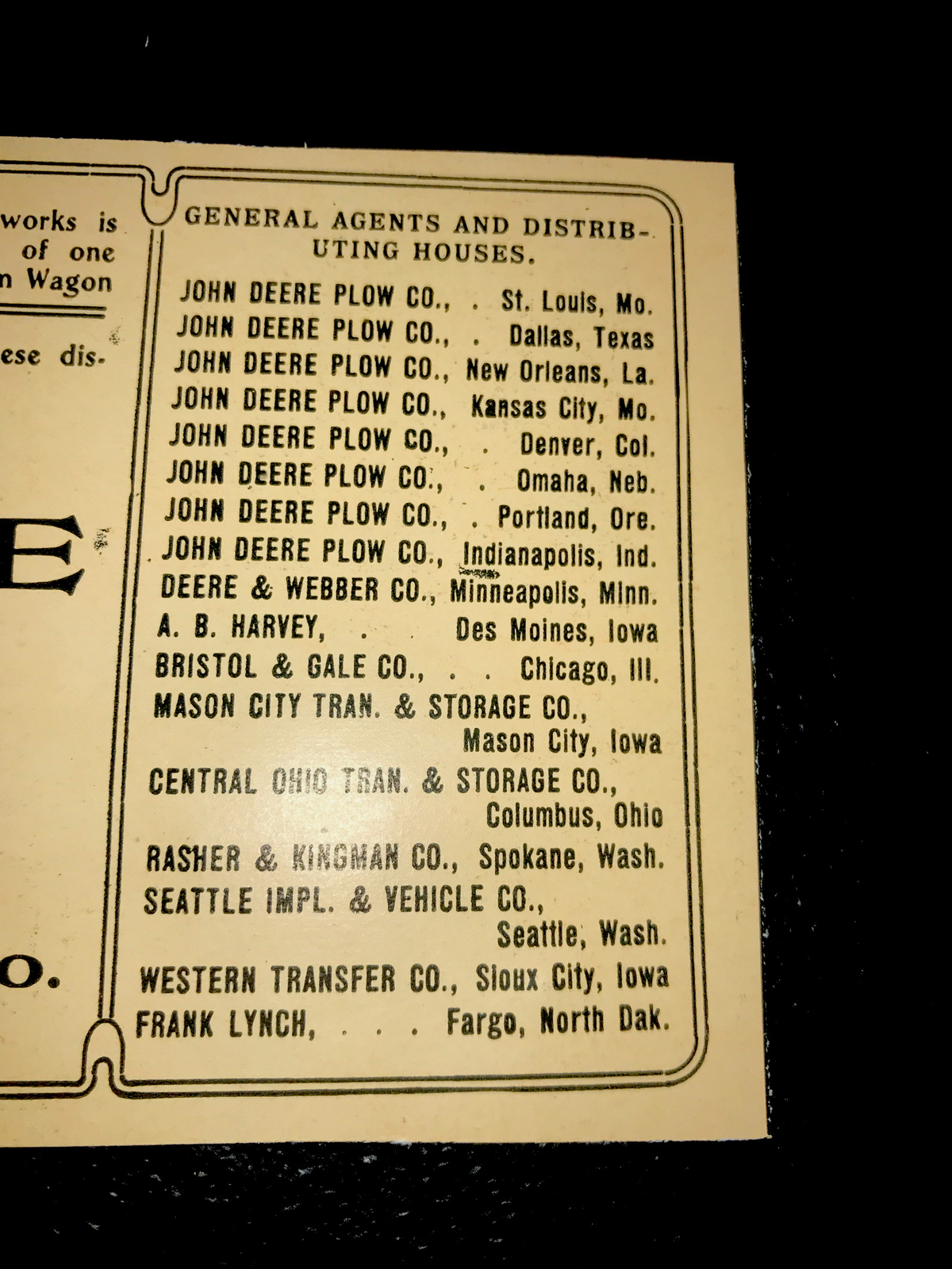 1903 Moline Wagon Co. Farm Advertising – Moline – Illinois