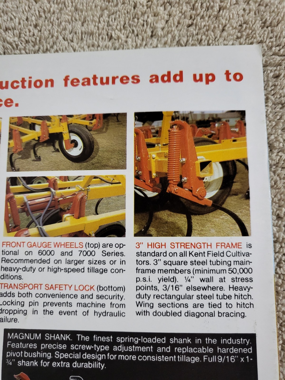1970s Kent 4000 5000 6000 7000 Series Field Cultivators BROCHURE John Deere IH