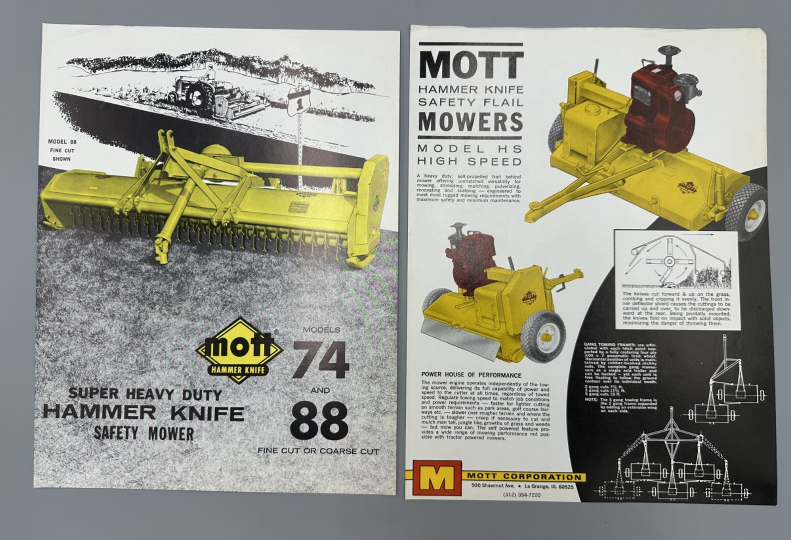 1970s MOTT Hammer Knife MOWERS Farm Advertising Vintage