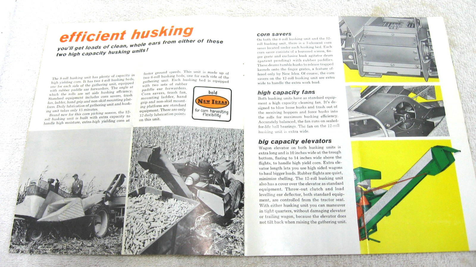 VINTAGE 1963 NEW IDEA CORN PICKER EQUIPMENT BROCHURE ORIGINAL