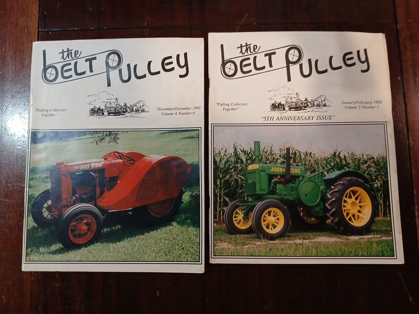 6 Belt Pulley magazines Antique Tractors 1991-92 Volume 4 & 5 farm history