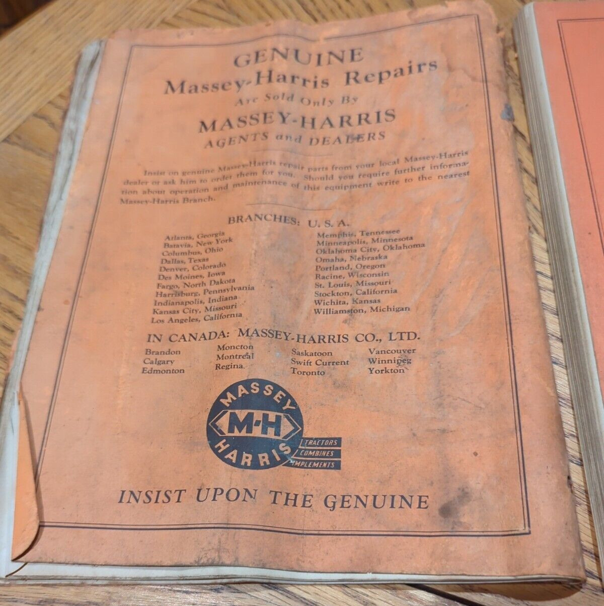Massey Harris 1950’s Combine Sales Booklet Full Color Lot Of 2 Combine Pts &Man