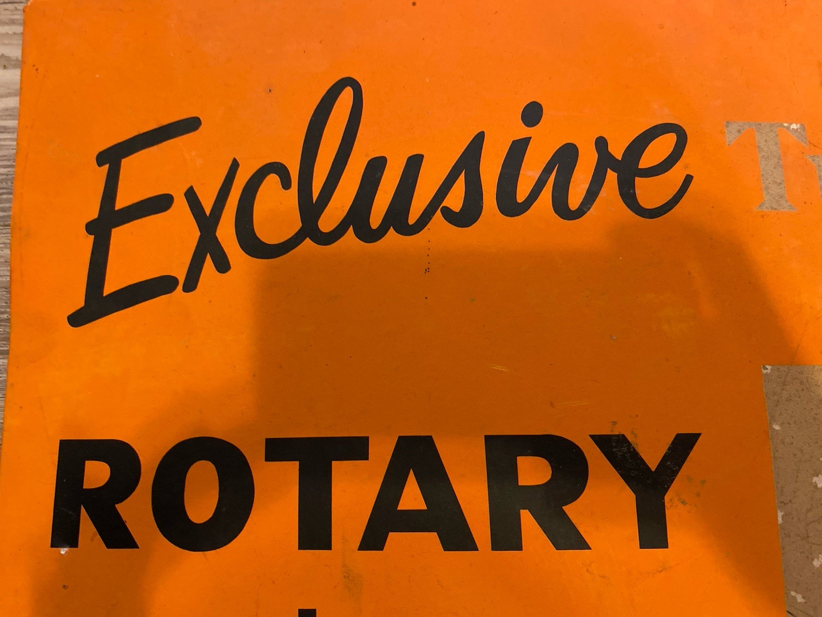 Vintage Jacobsen Mower Turbocone Rotary Advertising Sign Orange Black 24″ x 17″