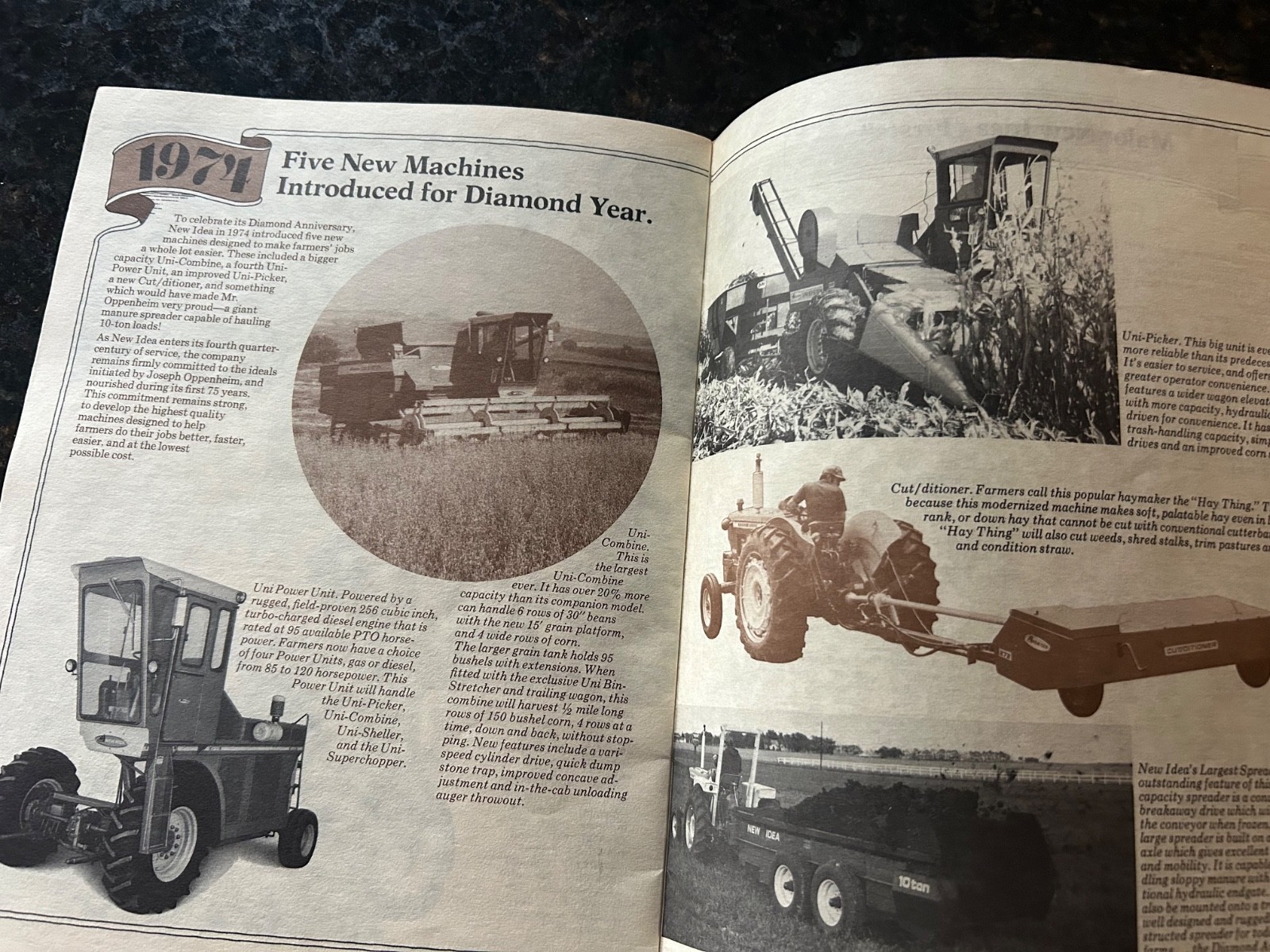 1899 1974 New Idea 75th Anniversary Brochure 75 Years Agriculture Coldwater OH