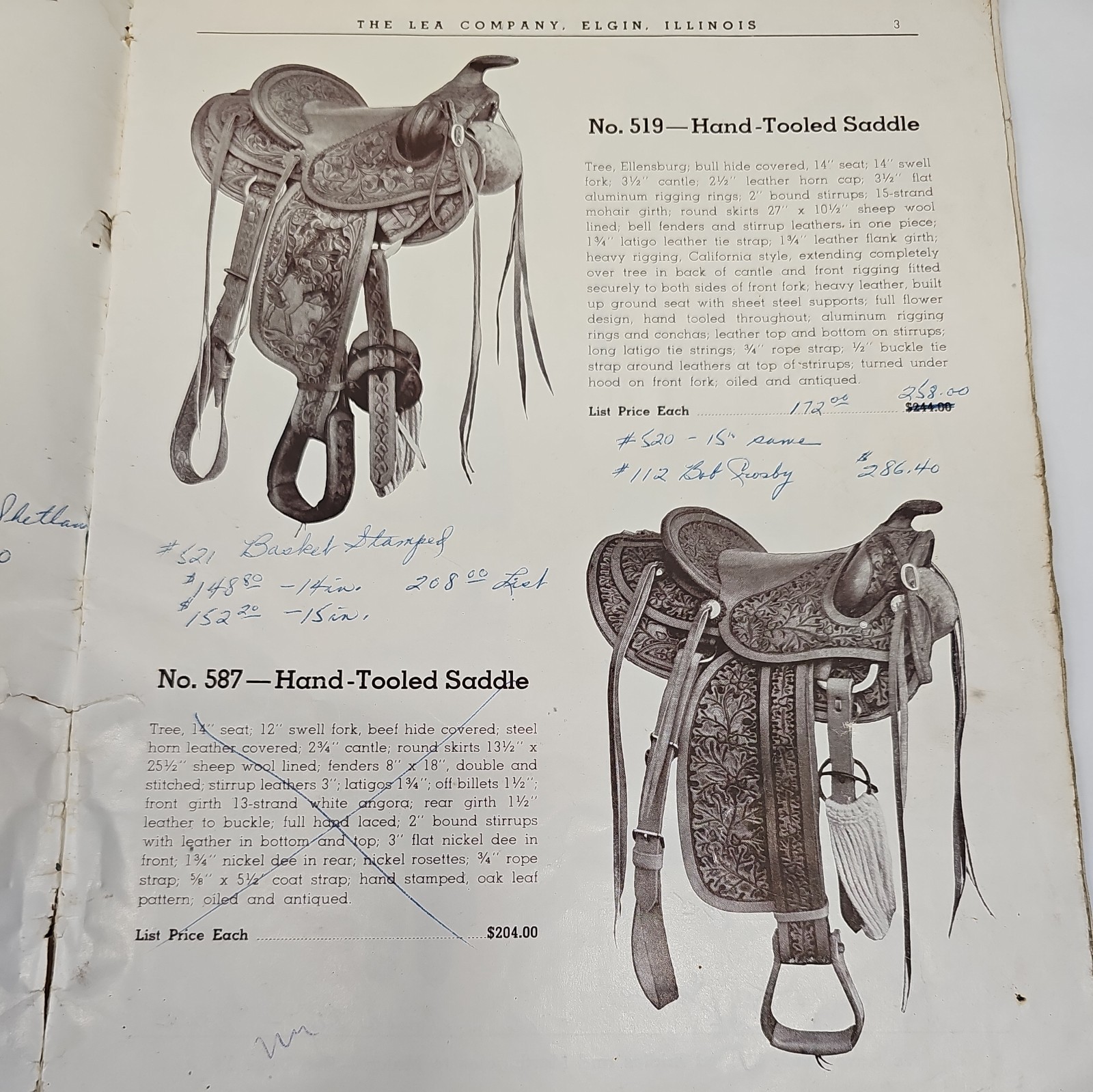 VINTAGE 1940’S HORSE EQUIPMENT CATALOG LEA COMPANY ELGIN ILLINOIS EQUIPMENT