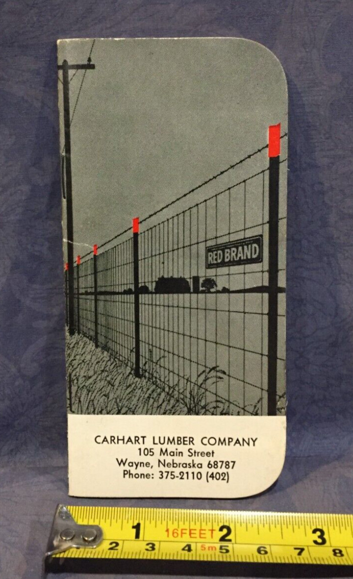 Carhart Lumber Company “RED BRAND” Notebook