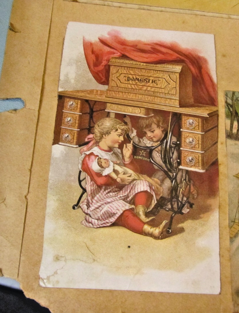 1890’s The Biggle Dinner Farmers at the First Table Victorian Color Litho + Card